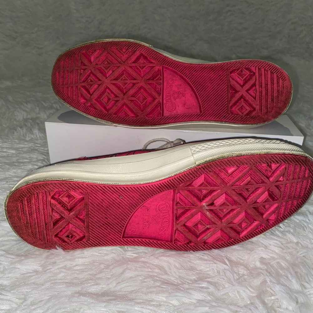 Converse Pink Leather "My Story" Sneakers - Picture 6 of 8